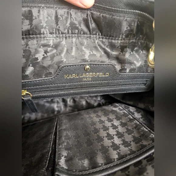 Karl Lagerfeld - Black Shoulder Hand Bag Tote - Picture 9 of 15